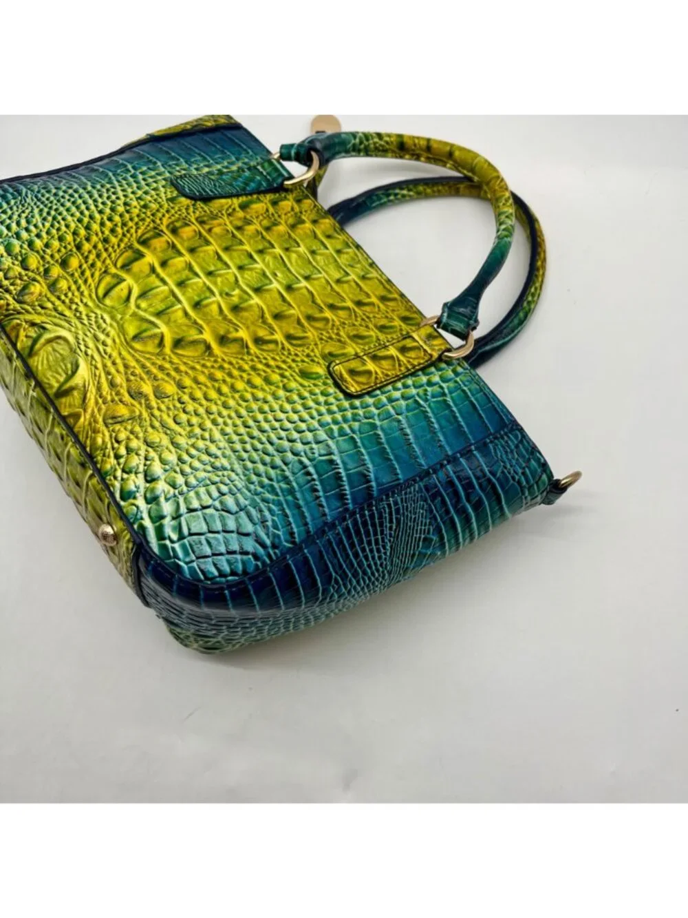 Unbranded Multi-Colored Faux Croc-Embossed Satchel Bag